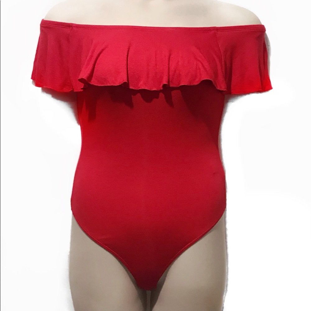 Express off the shoulder pink Bodysuit